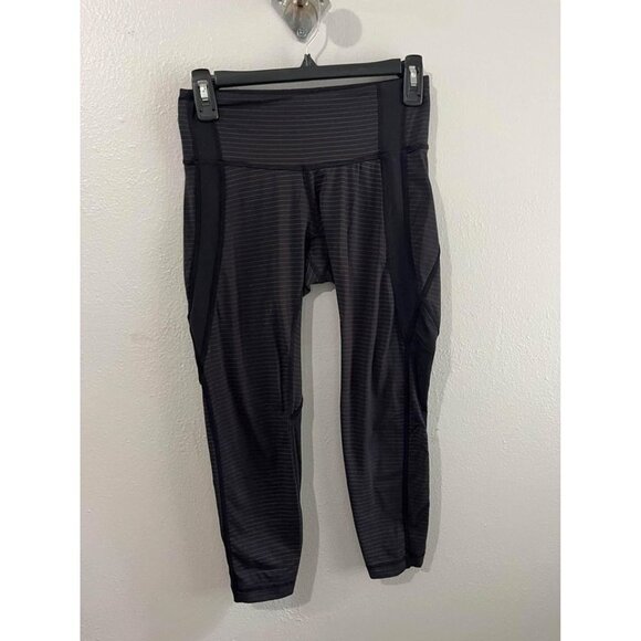 Lululemon Cropped Striped Leggings Size 6 - Picture 1 of 10